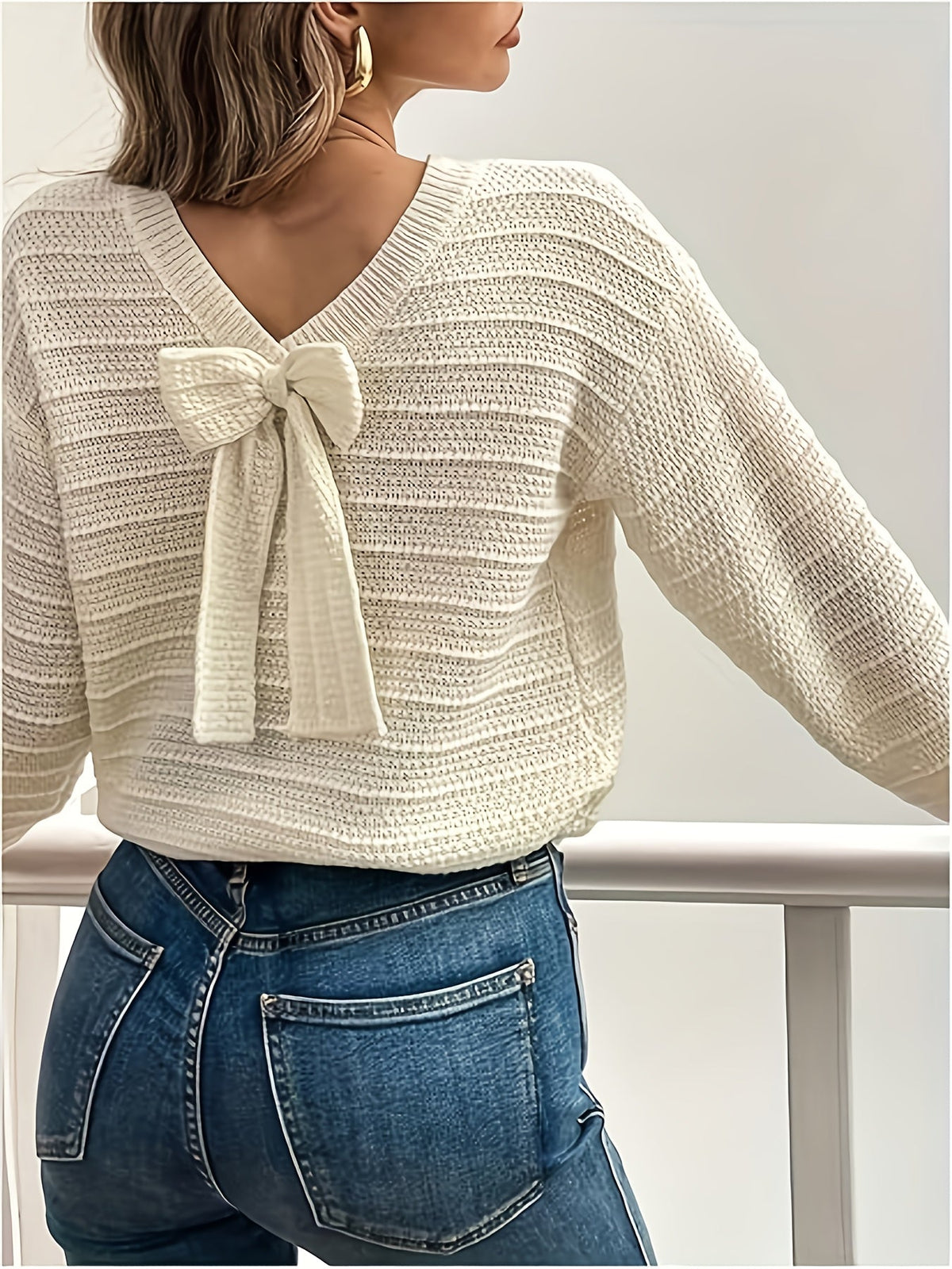 Imogen | Bow-Detail Knit Sweater Image
