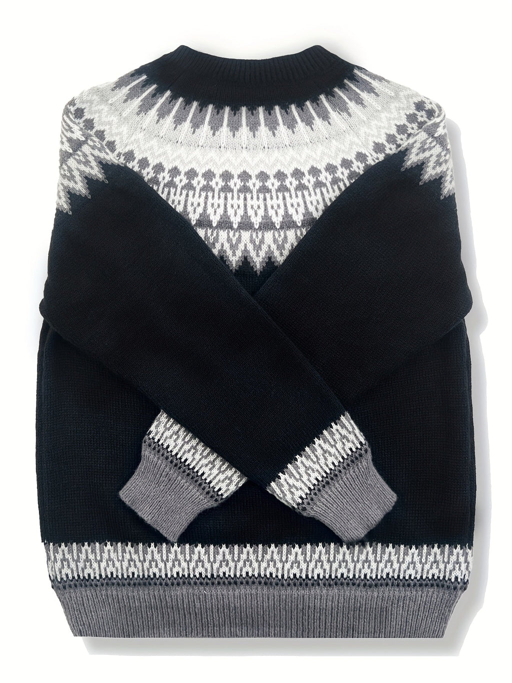 Brenna | Chunky Jacquard Round Neck Sweater