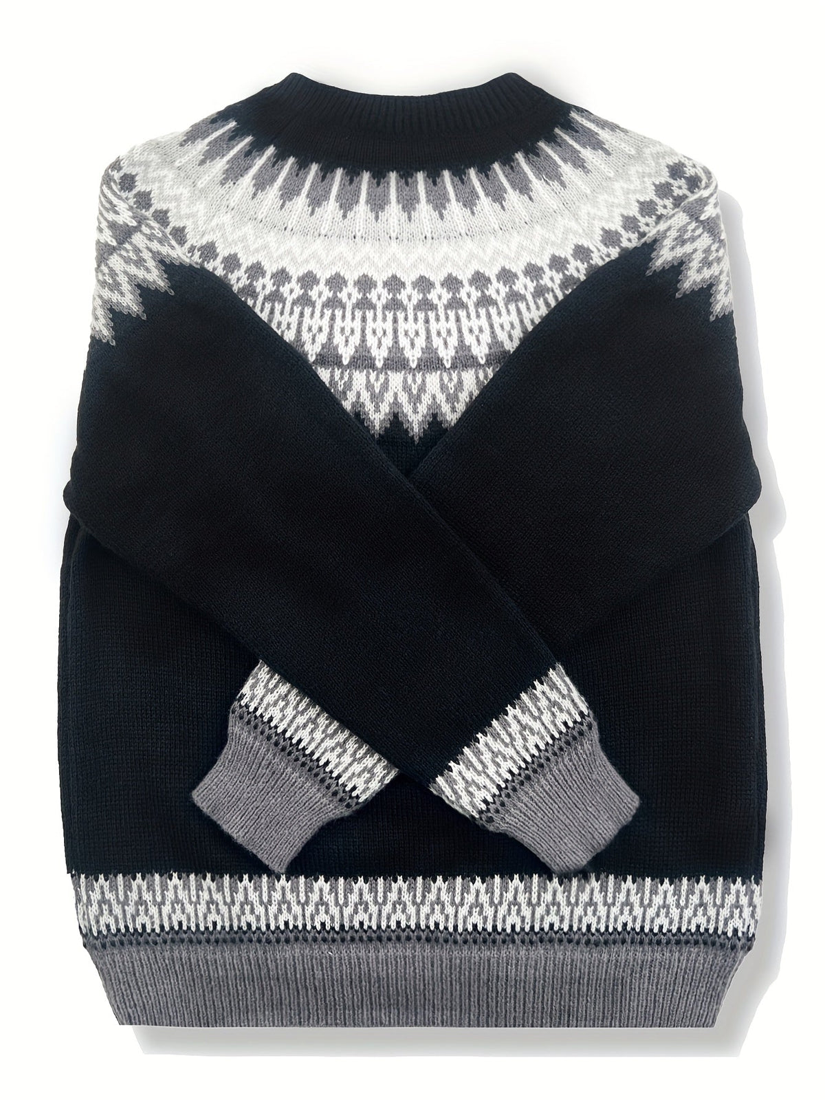 Brenna | Chunky Jacquard Round Neck Sweater