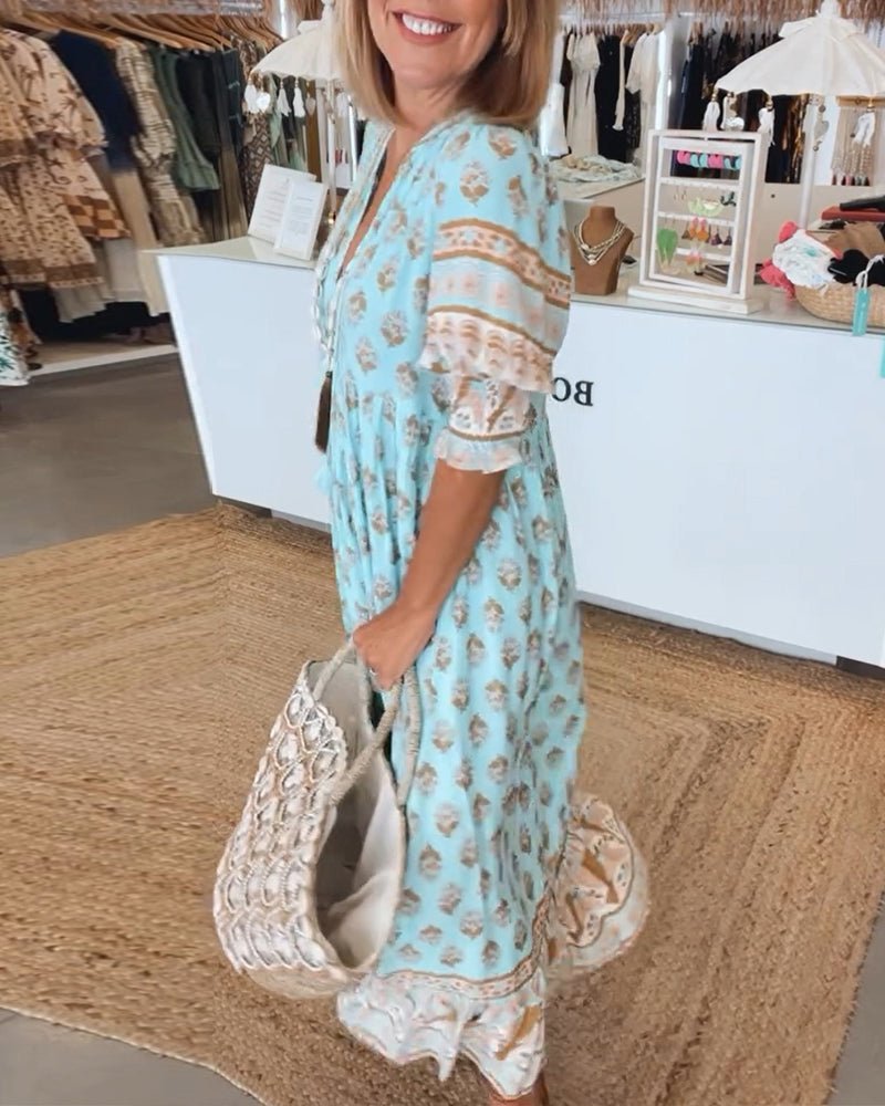 Mana | Chic Floral V-Neck Dress Image