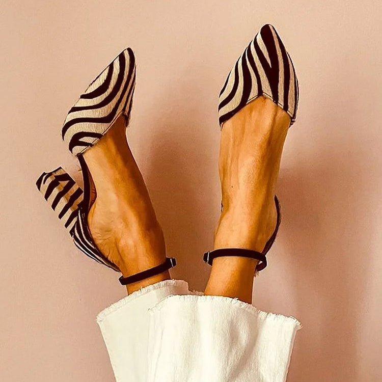 Kylie | Pointed Ankle Strap Heels Image