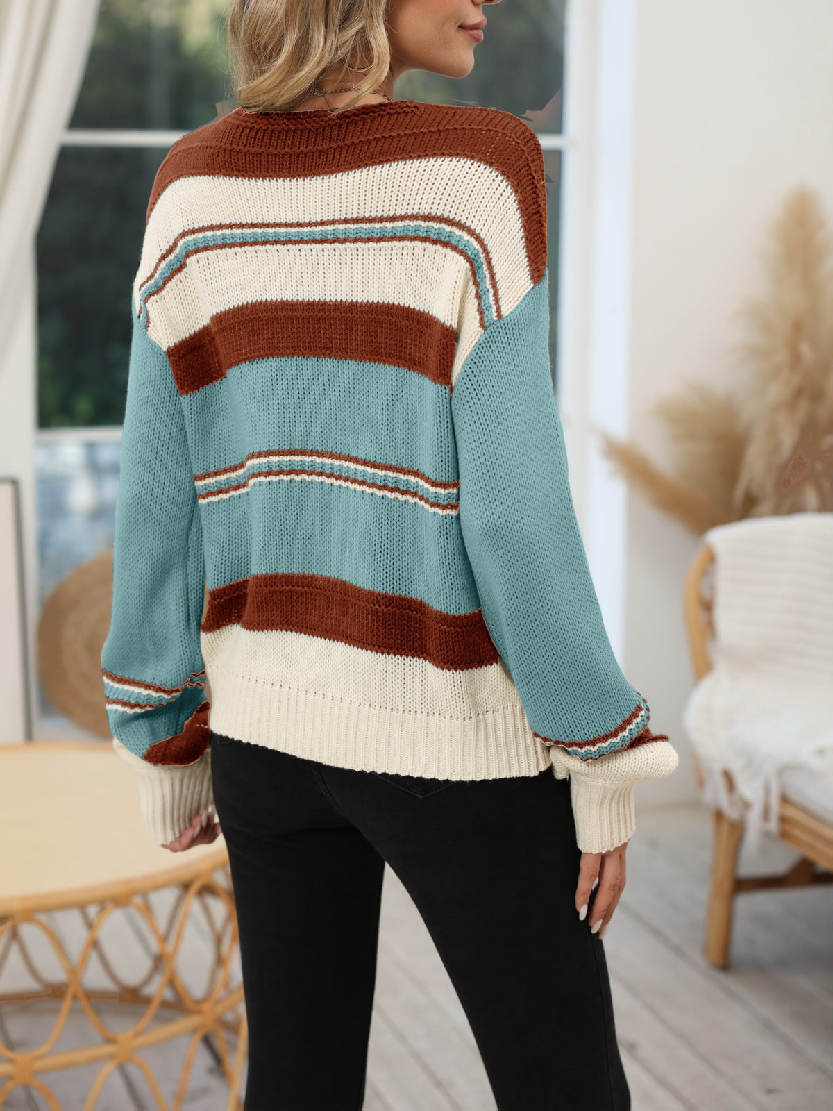 Rosemary | Colour-Block V-Neck Sweater Image