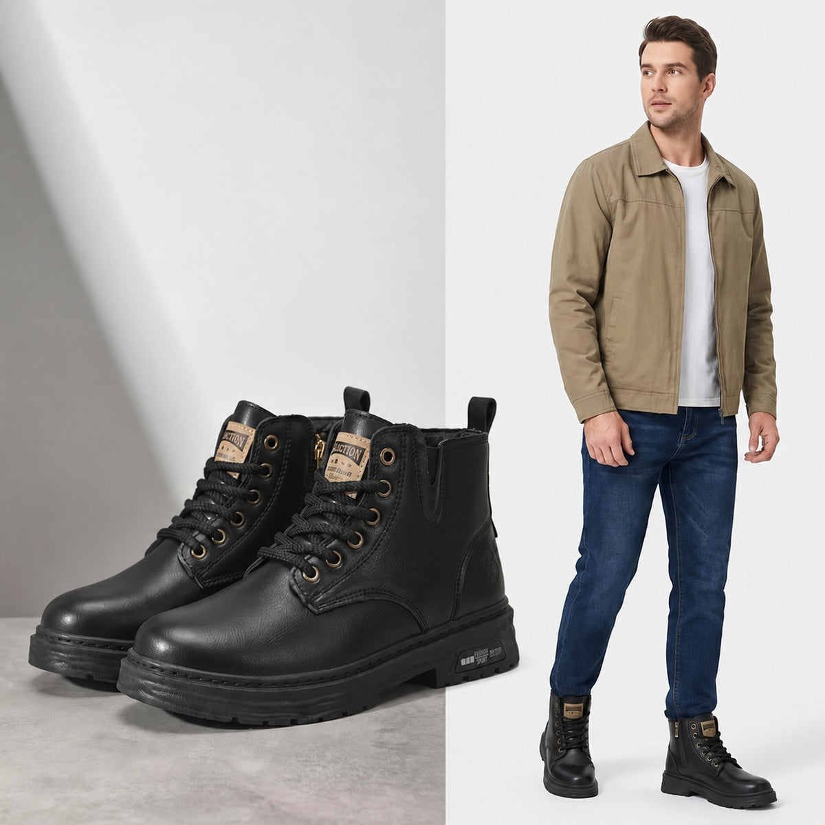 Archer | Rugged Lace-Up Ankle Boots