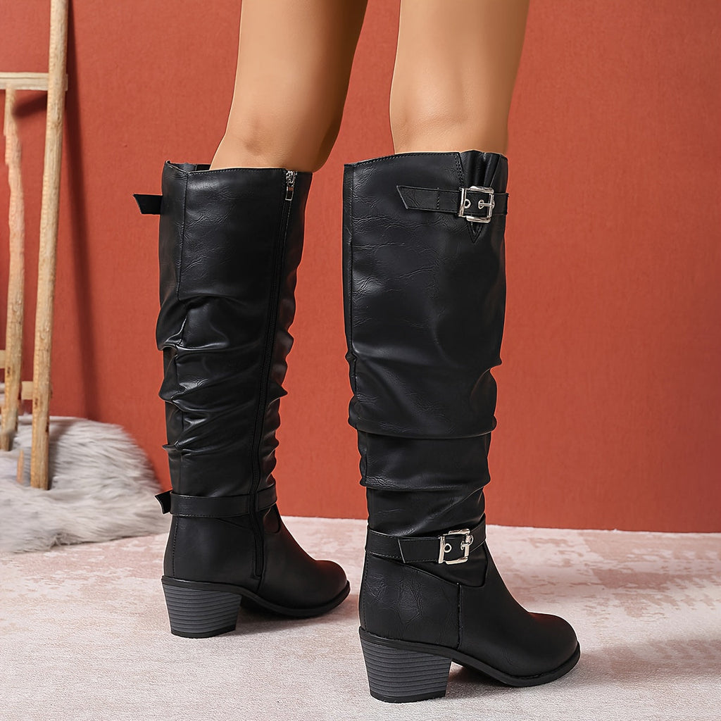 Brynn | Slouch Buckle Tall Boots