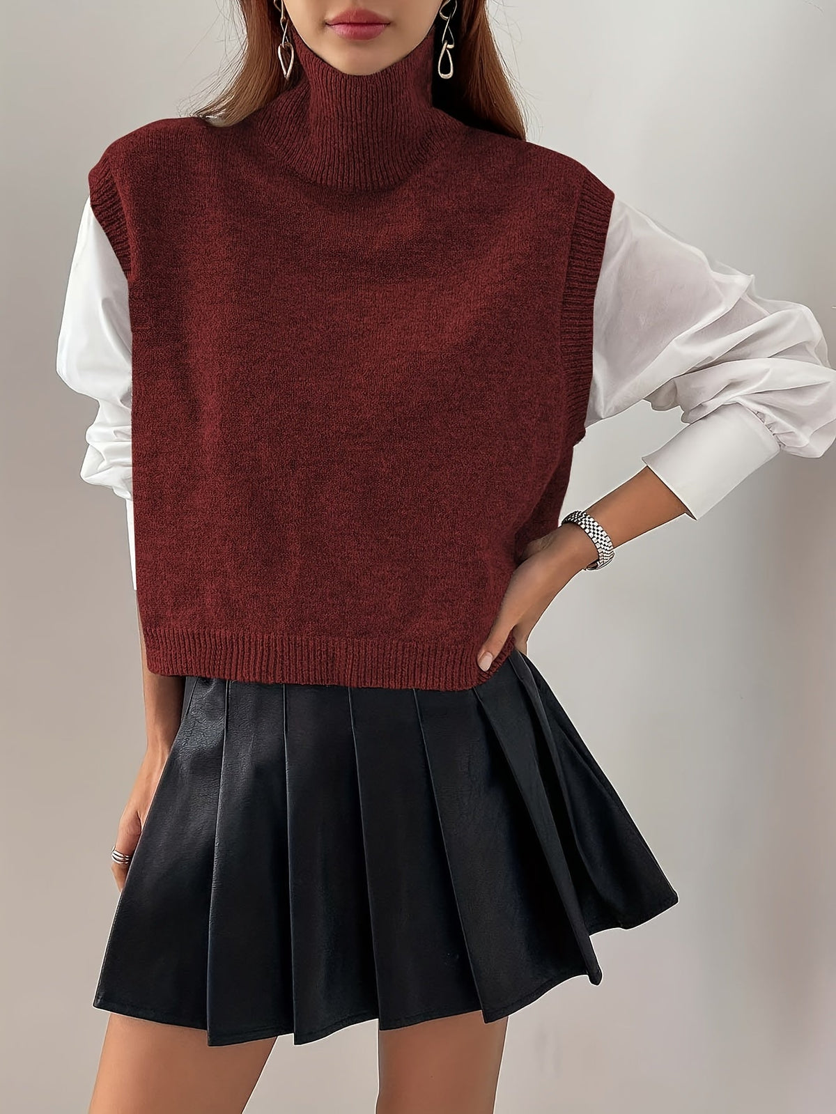Farrah | High-Neck Sweater Vest Image