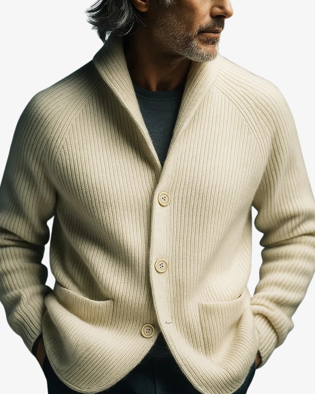 Elliot | Tailored Button-Front Knit Cardigan