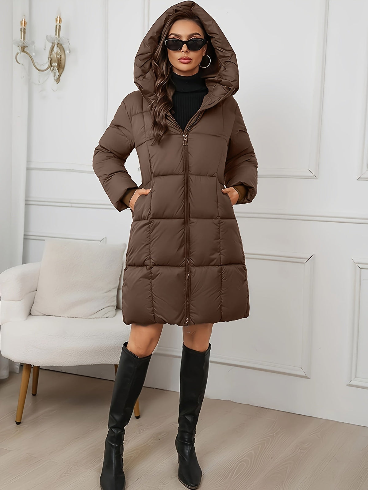 Camilla | Hooded Longline Puffer Coat Image