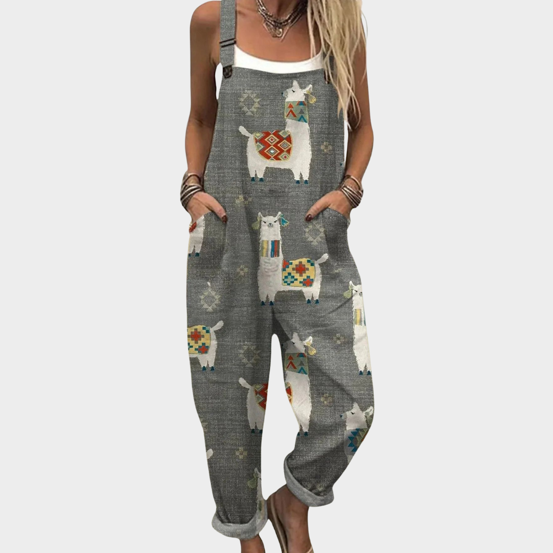 Irene | Comfortable Gray Art Jumpsuit Image