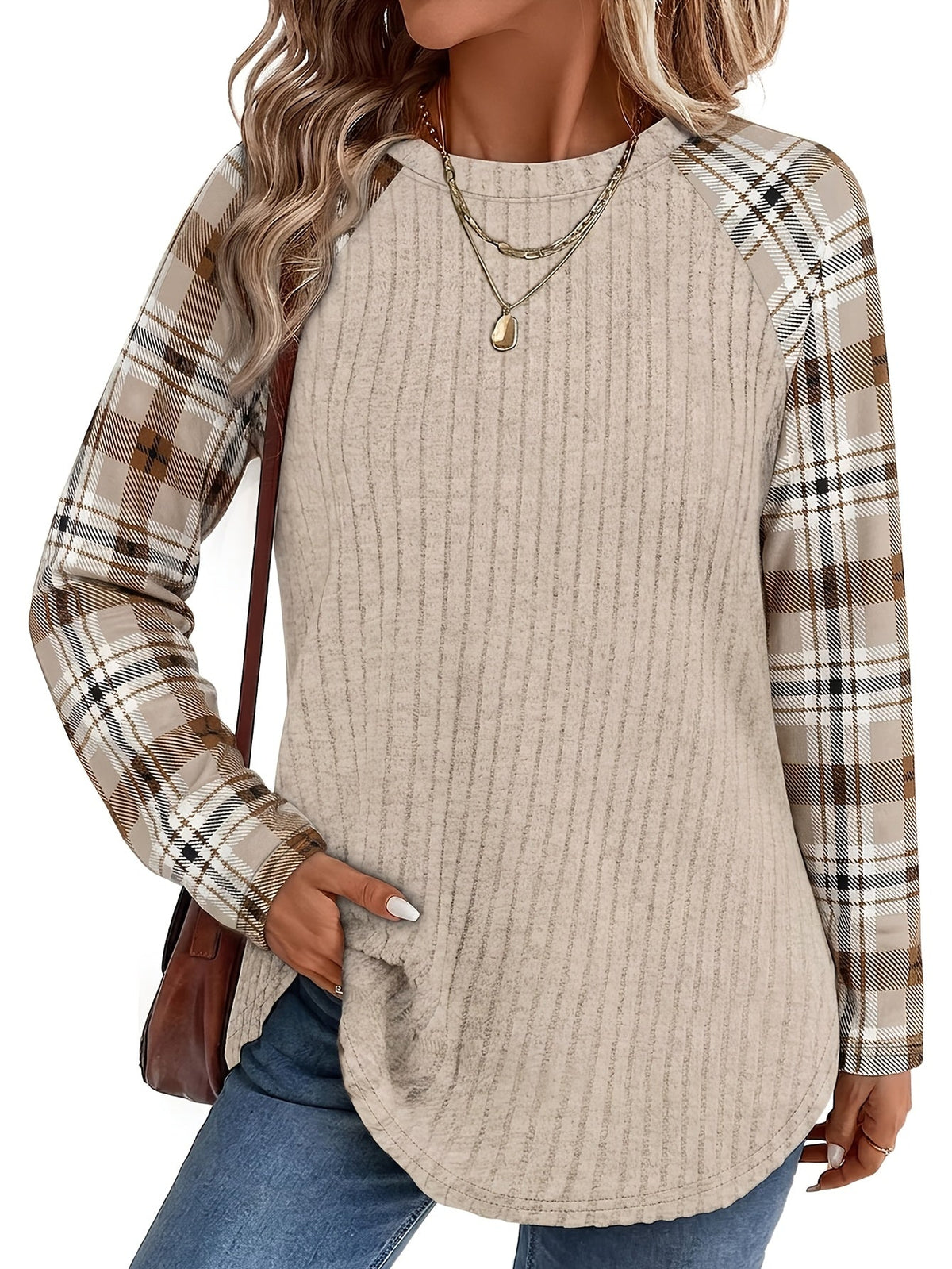 Denise | Relaxed Color-Block Long-Sleeve Top Image