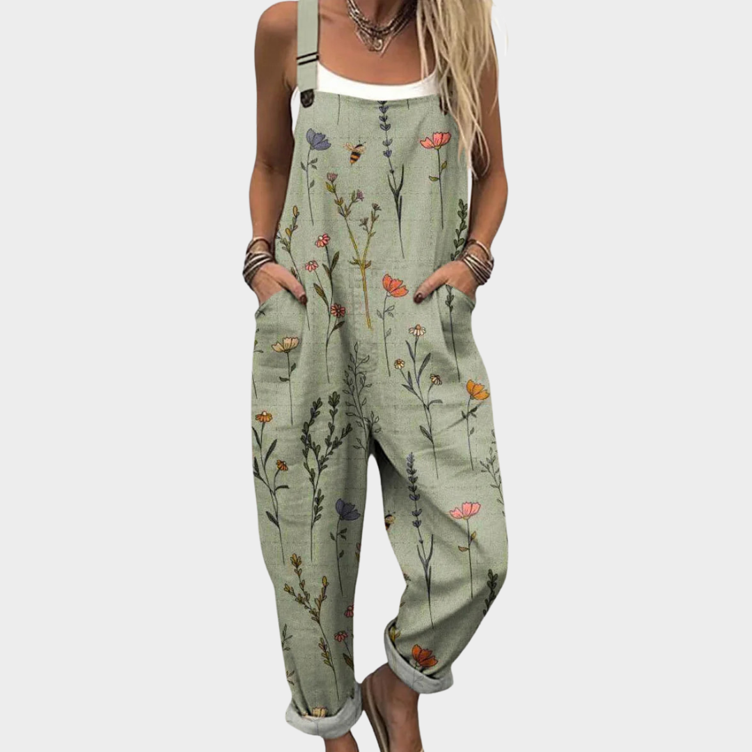 Karissa | Comfortable Floral Green Jumpsuit Image