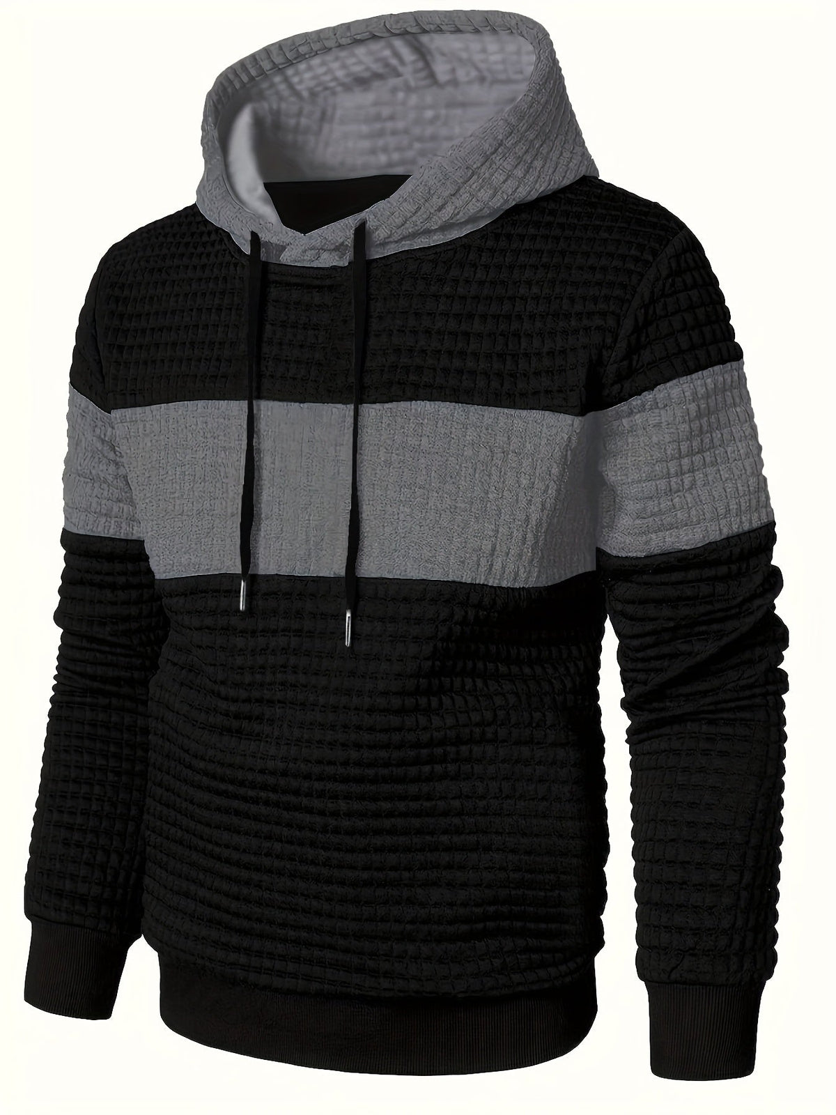 Hayes | Textured Colour-Block Hoodie Image