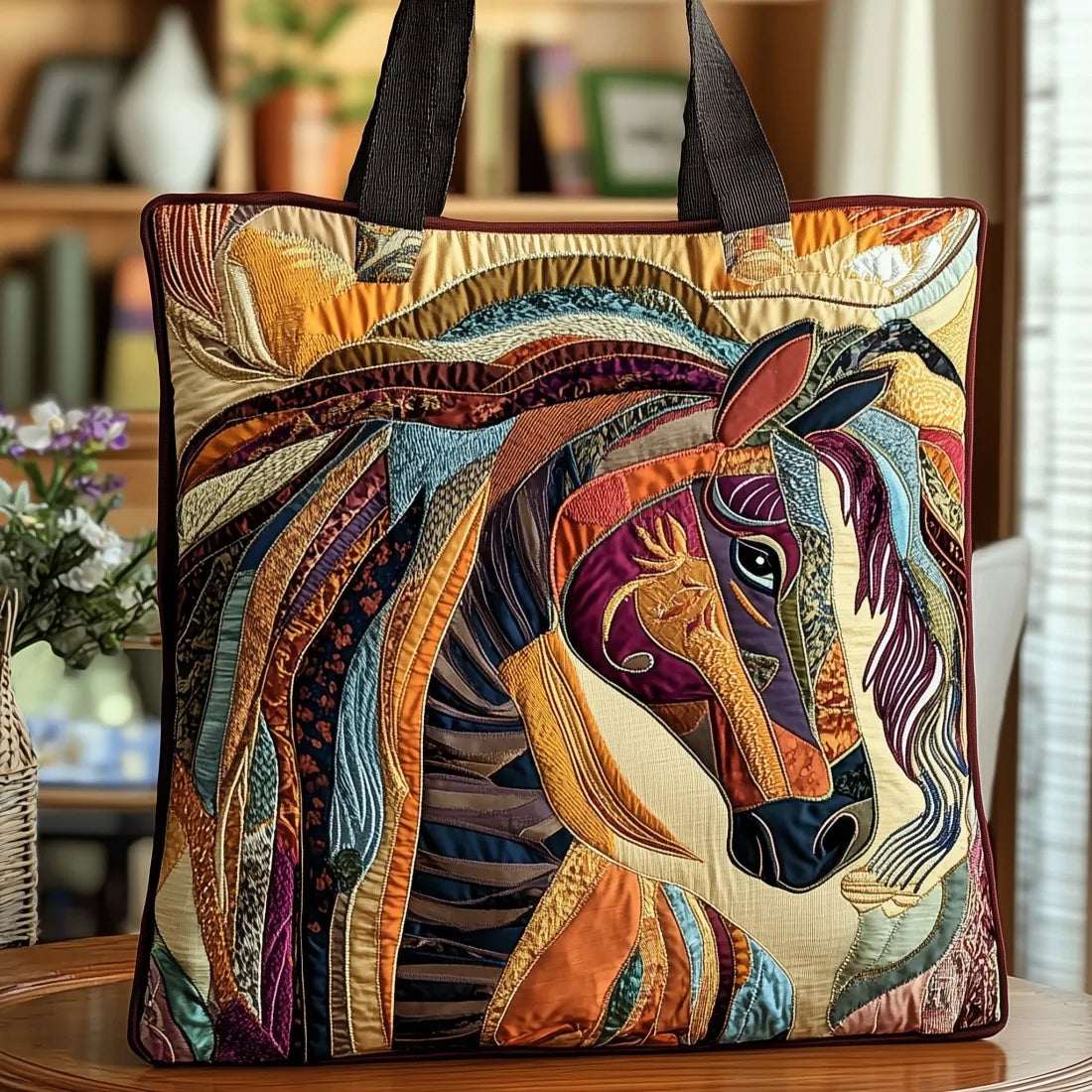Danielle | Multicolor Horse Art Tote Bag Image
