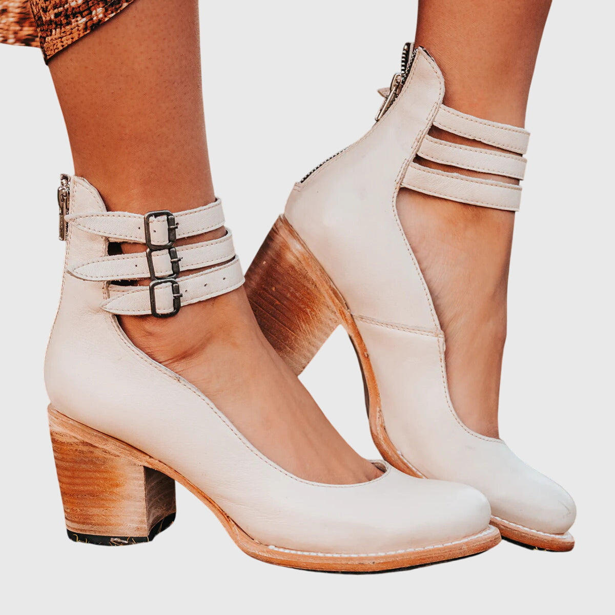 Hannah | Elegant Triple Ankle Strap Heels Image