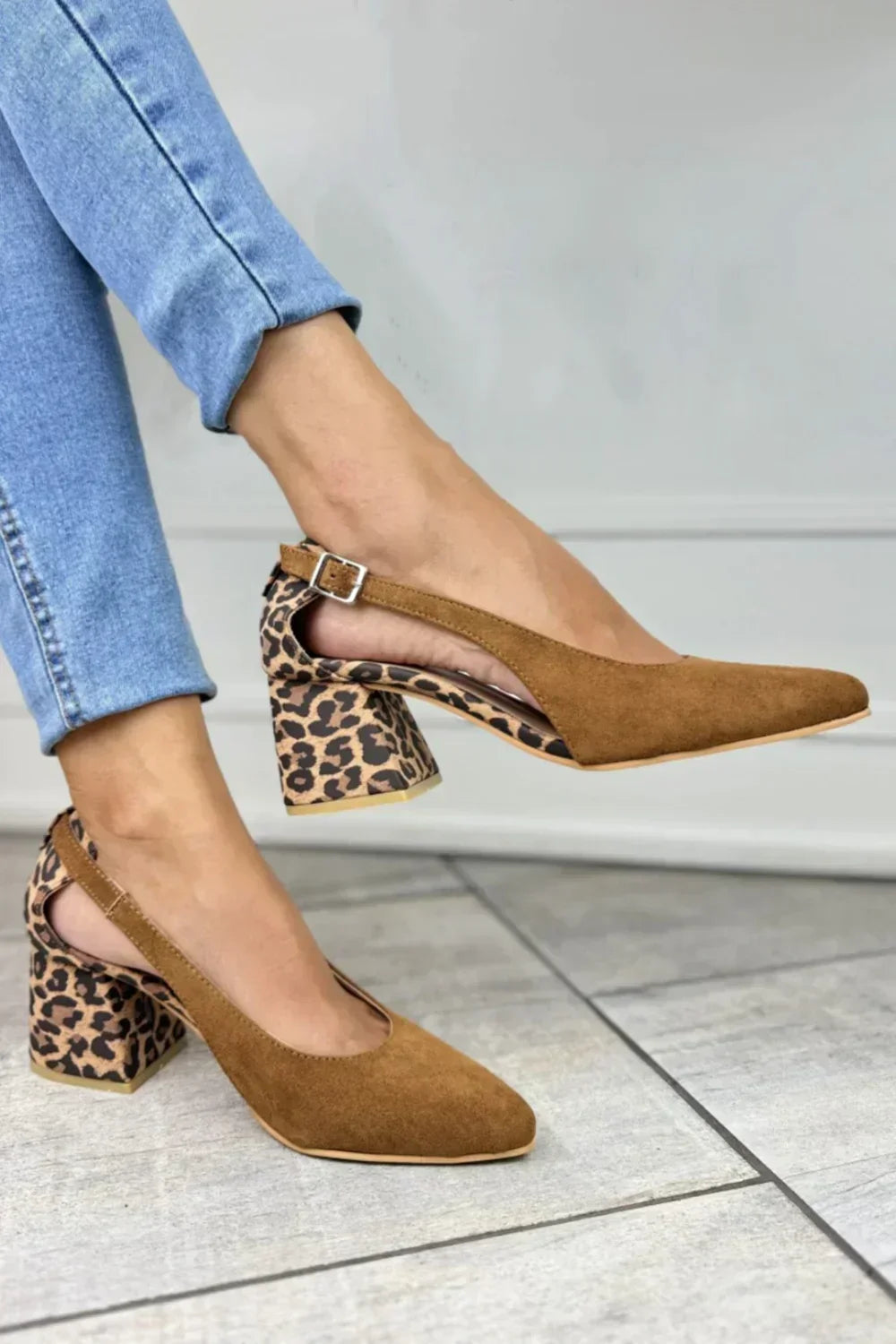 Darlene | Stylish Slingback Leopard Print Heels Image