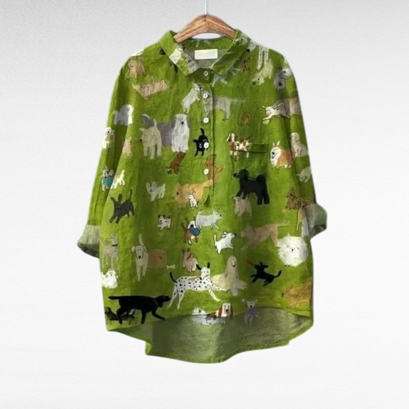Rochelle | Modern Animal Print Blouse Image