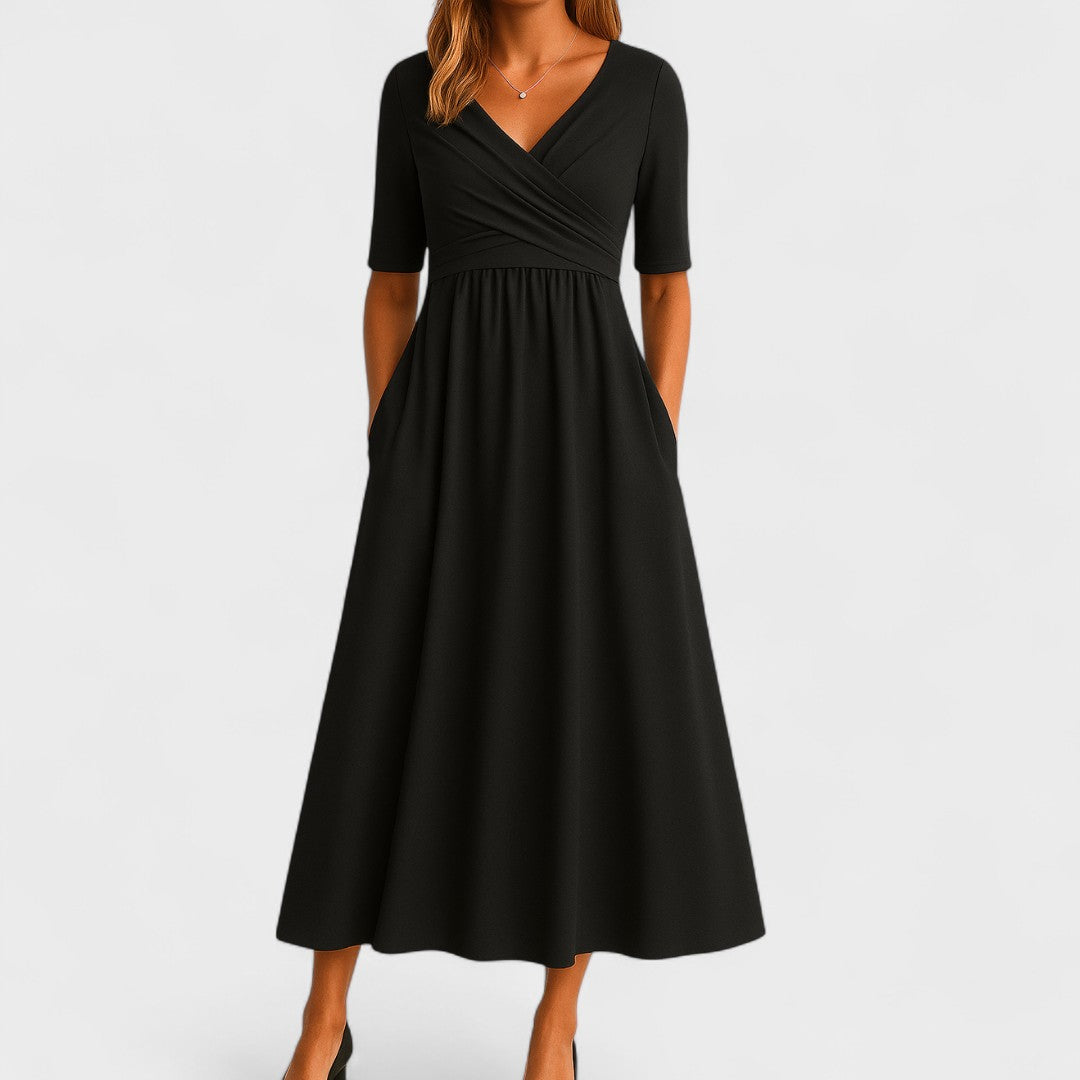 Maddison | Graceful Pleated Midi Dress Image