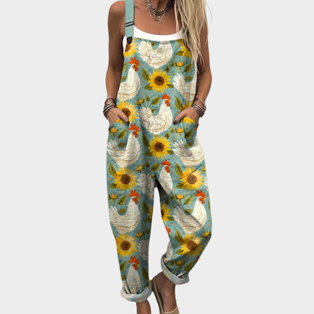 Leticia | Stylish Floral and Animal Art Jumpsuit Image