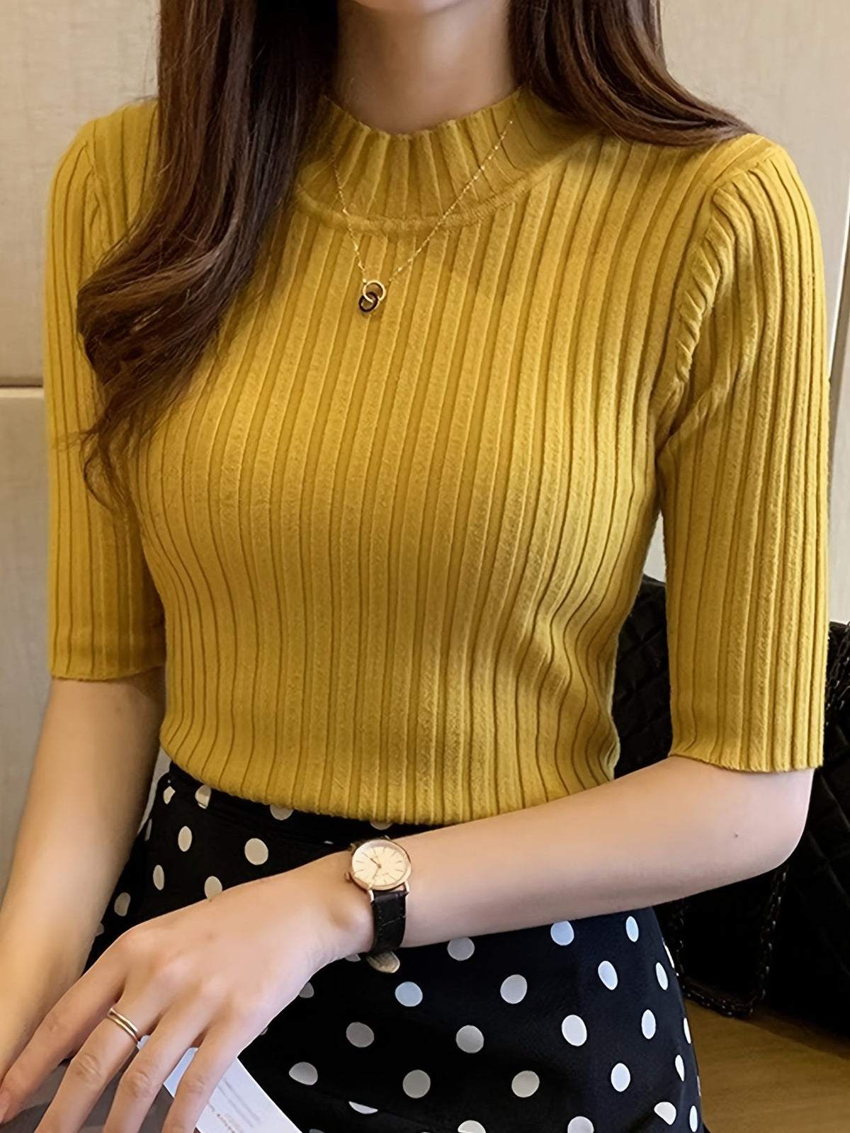 Verity | Ribbed Mock-Neck Top Image