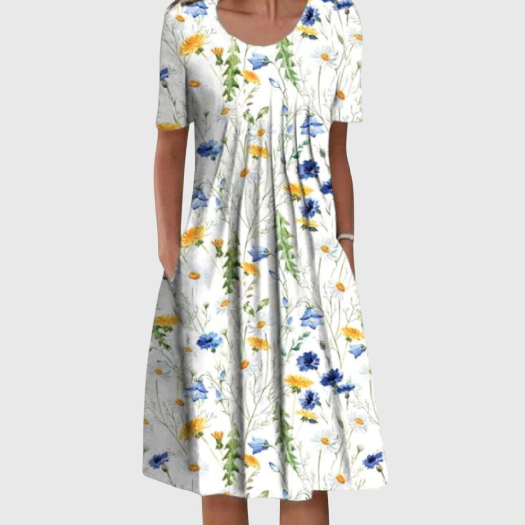 Scarlett | Elegant Round Neck Printed Dress Image