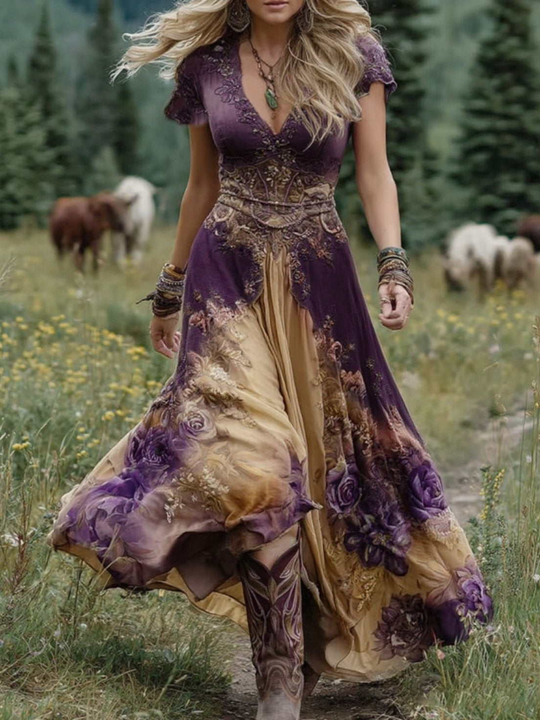 Natalie | Elegant Floral Maxi Dress