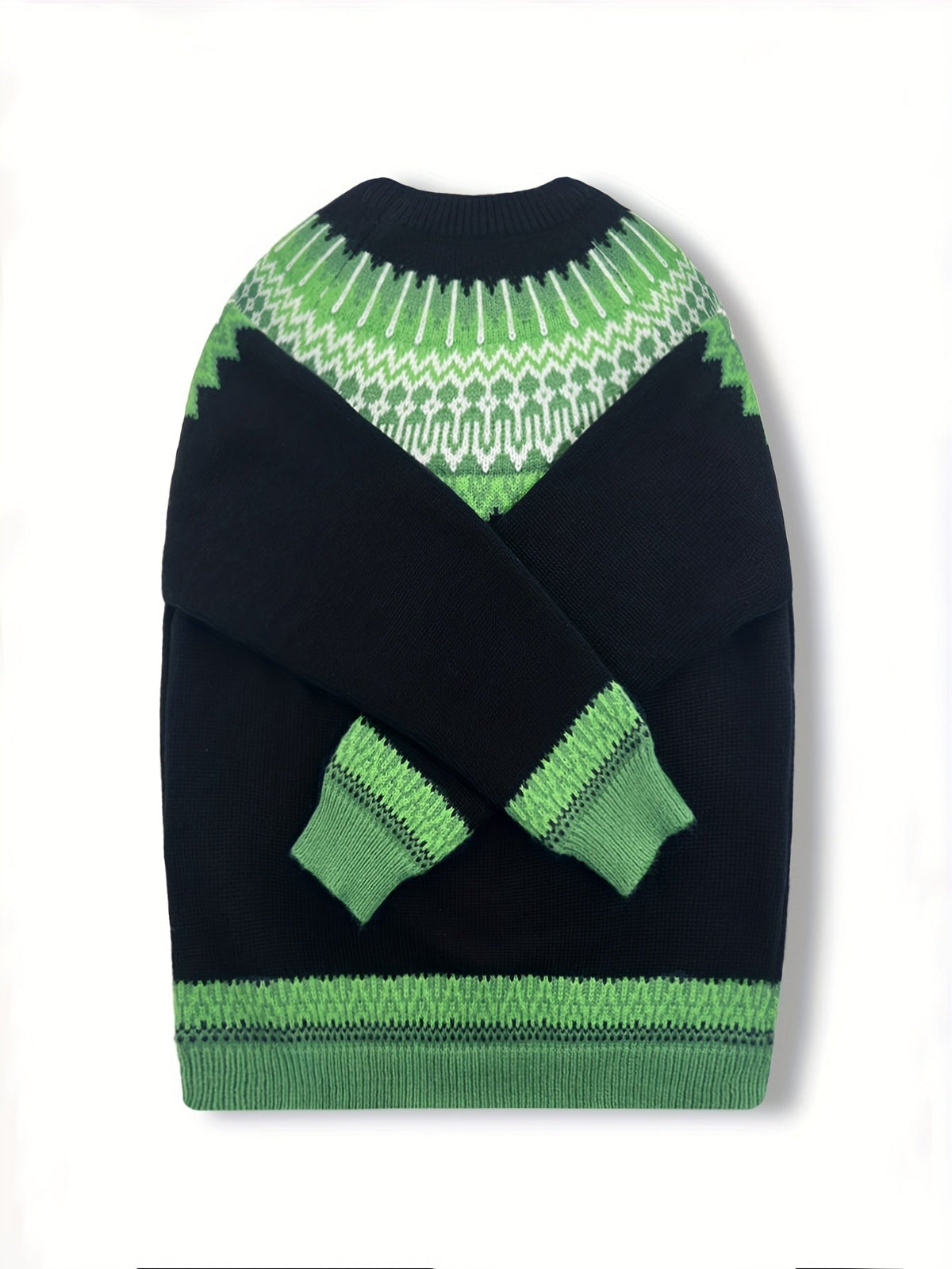 Brenna | Chunky Jacquard Round Neck Sweater