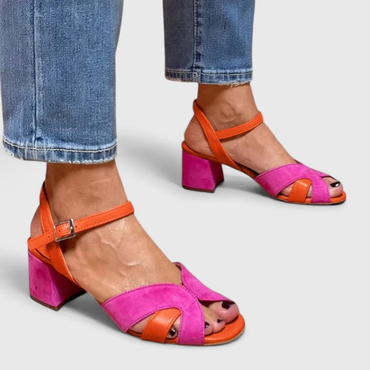 Amanda | Orthopedic Color Block Chunky Heels Image