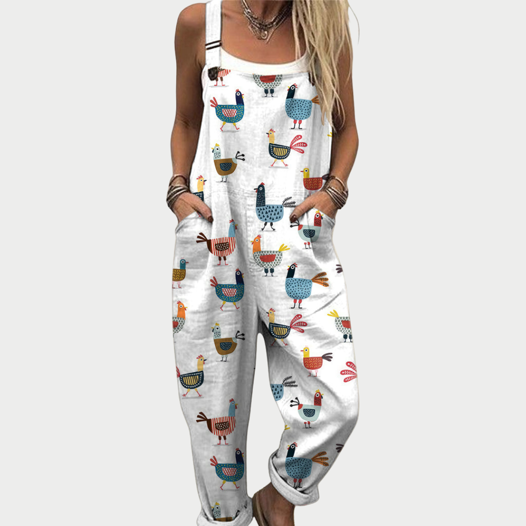 Doris | Comfortable Chicken Art Jumpsuit Image