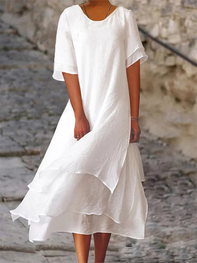 Senna | Double-Layer Short-Sleeved Dress