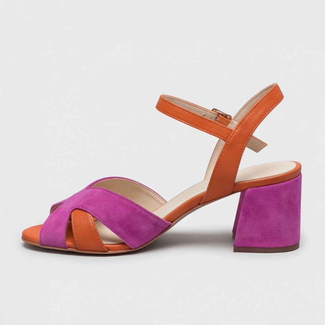Amanda | Orthopedic Color Block Chunky Heels Image