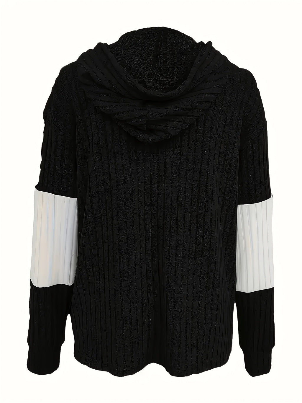 Cecilia | Textured Colour-Block Hooded Jacket