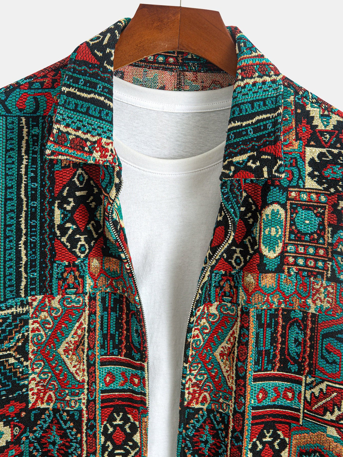 Bryson | Patterned Lapel Zip Jacket Image