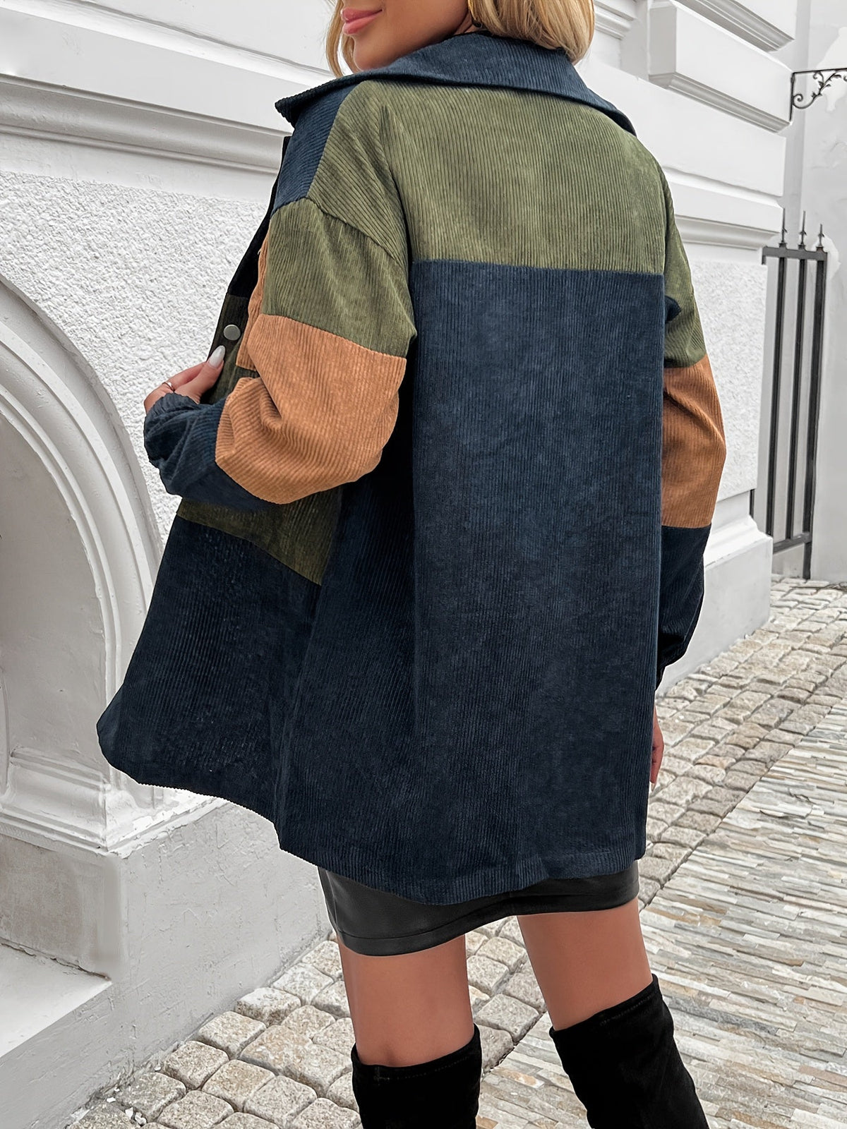Hattie | Colour-Block Shirt Jacket Image