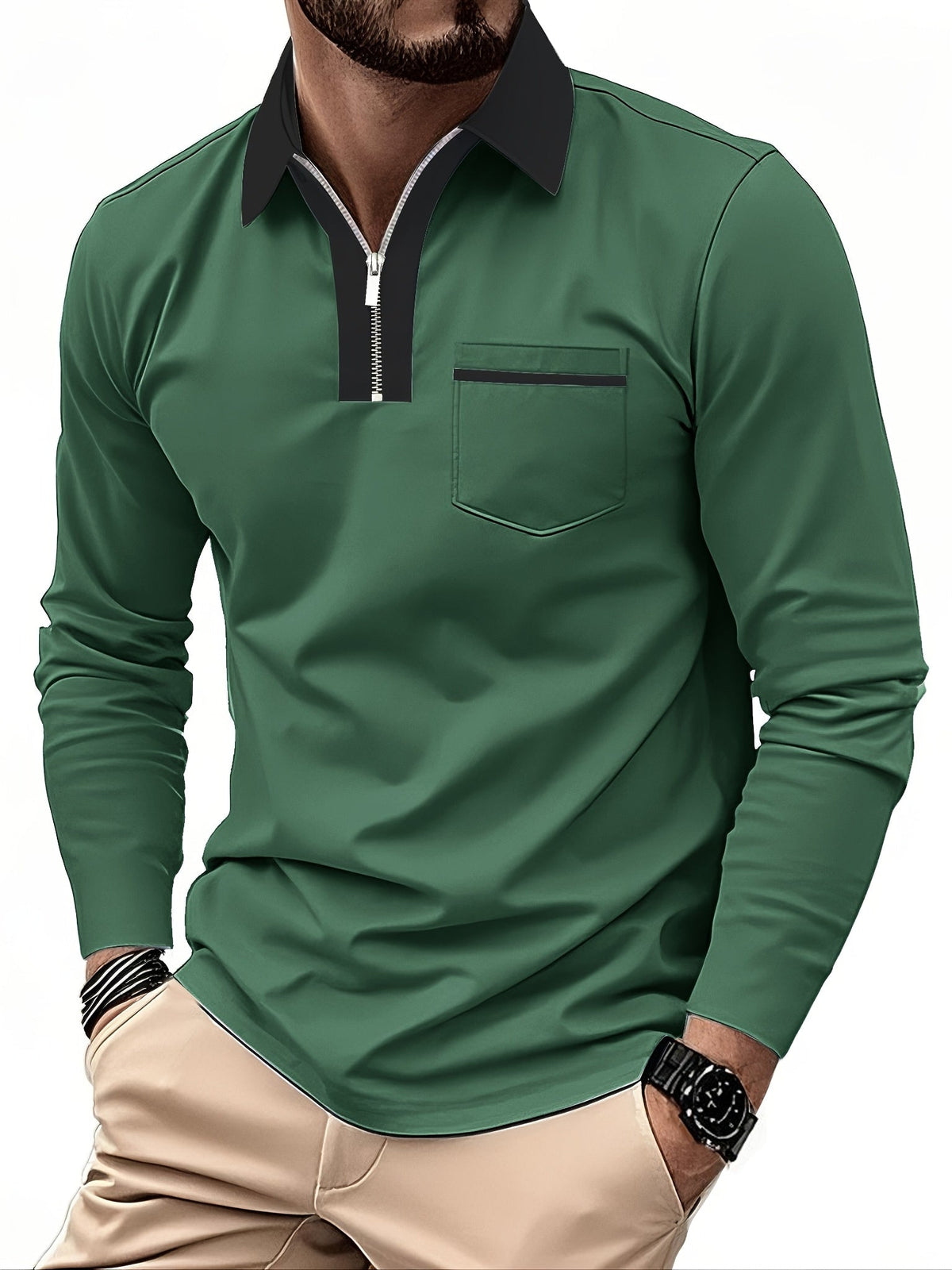 Curtis | Refined Zip-Collar Polo Shirt Image