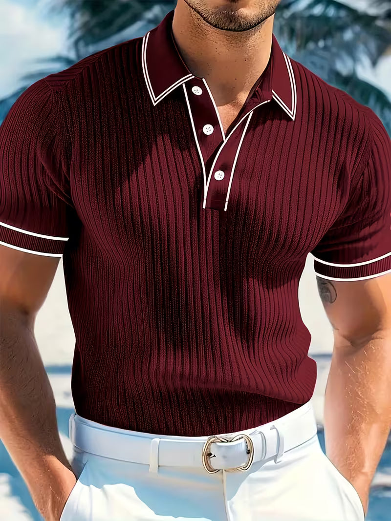 Logan | Color-Blocked Short Sleeve Polo Shirt Image