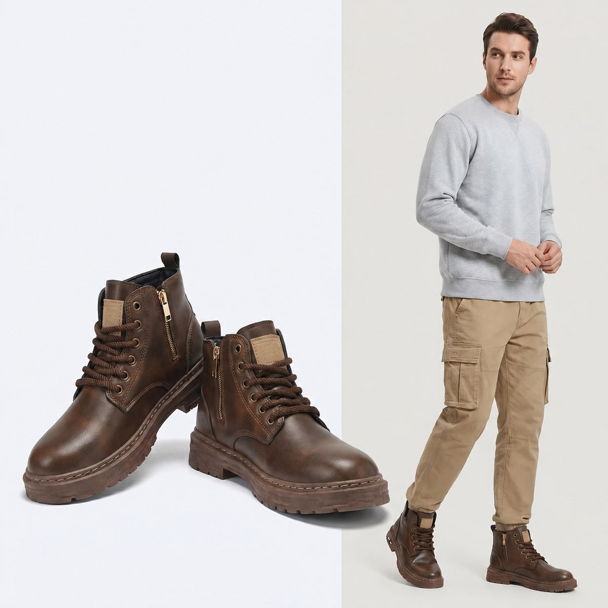 Archer | Rugged Lace-Up Ankle Boots