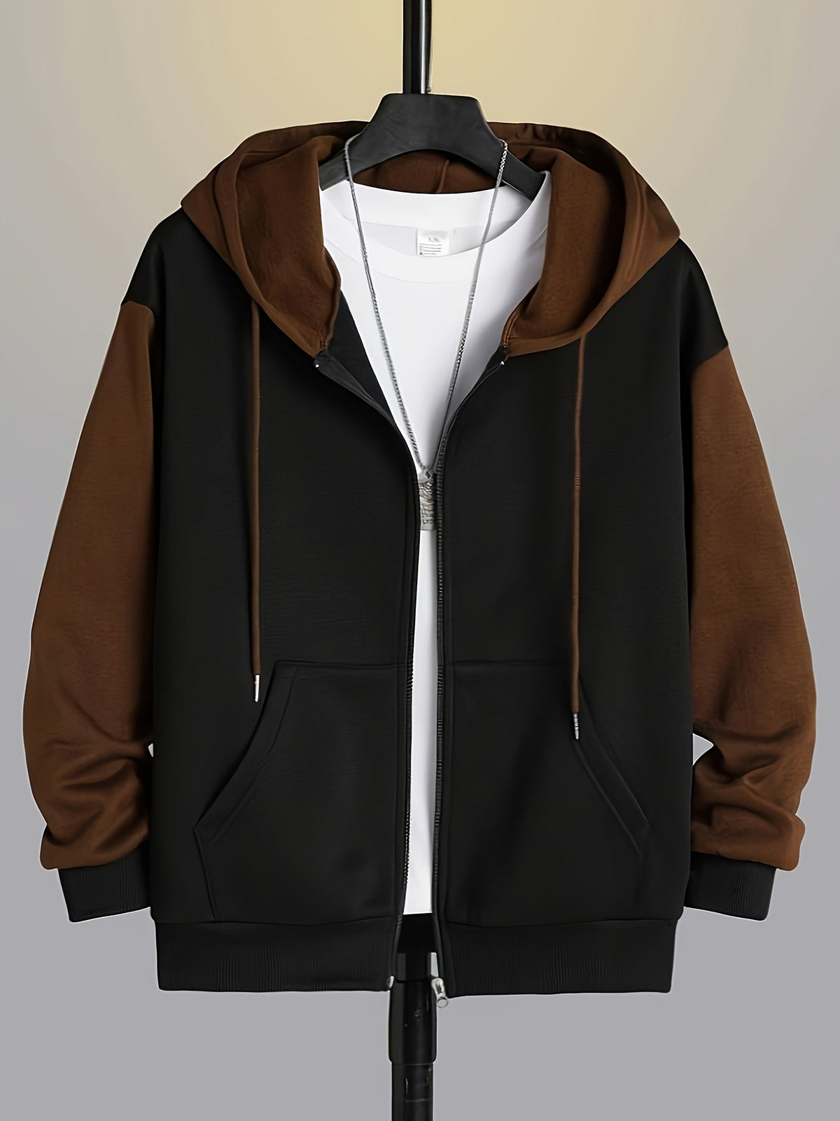 Cedric | Color Block Zip-Up Hoodie Image