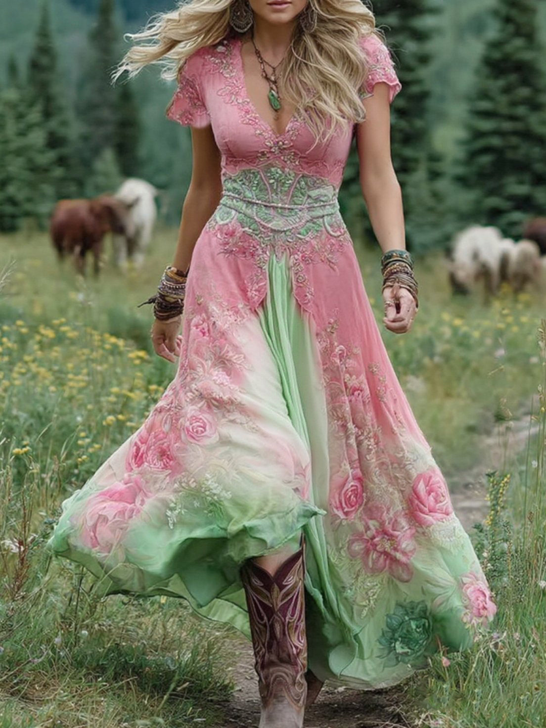 Natalie | Elegant Floral Maxi Dress Image