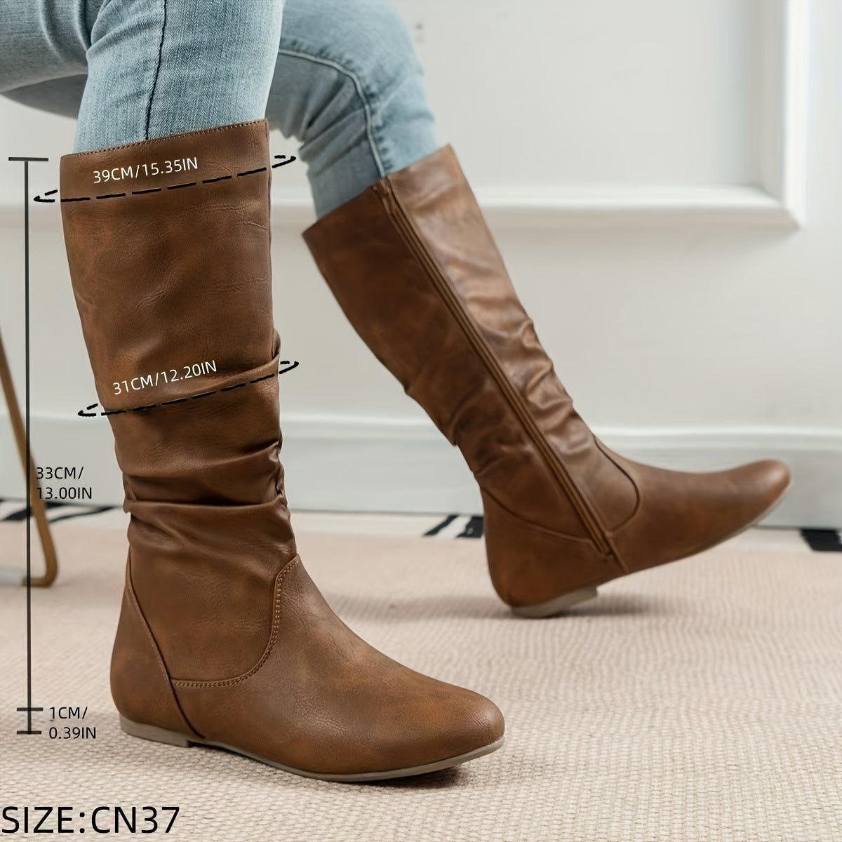Maureen | Slouched Mid-Calf Boots Image