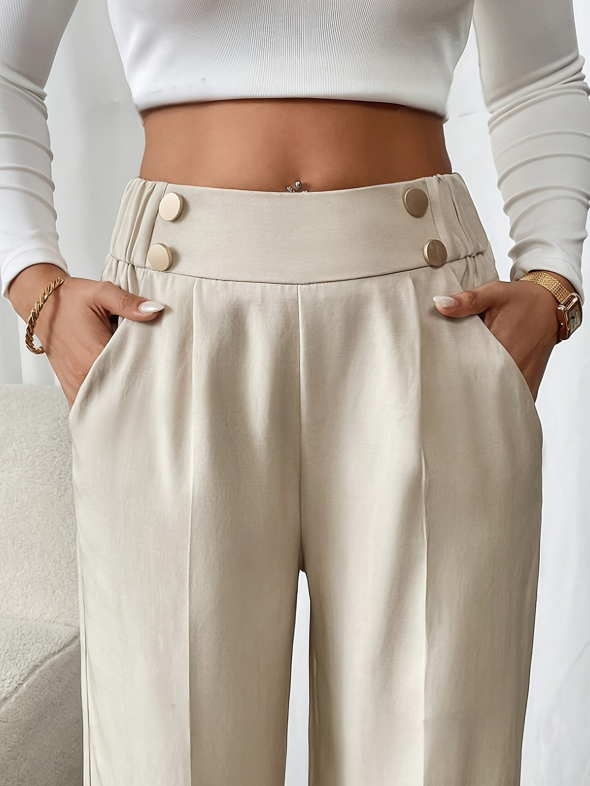 Lydia | Tailored High-Waist Wide-Leg Pants Image