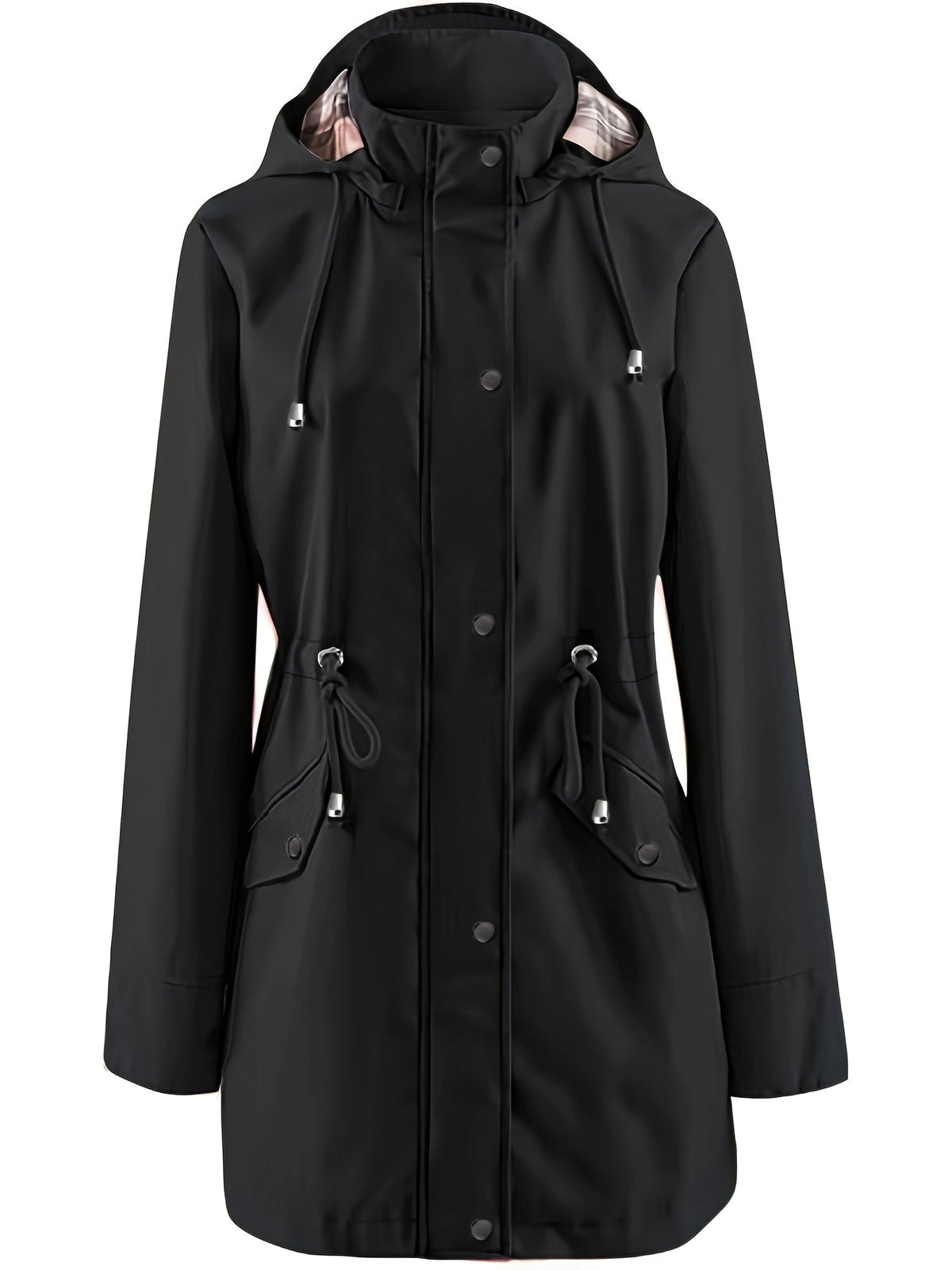 Joyce | Hooded Drawstring Rain Jacket