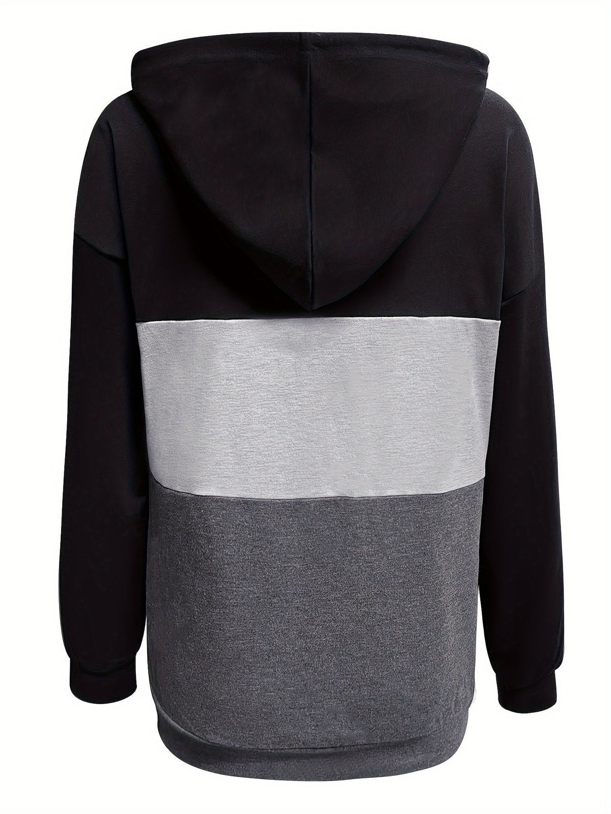 Melanie | Color Block Button-Neck Hoodie Image