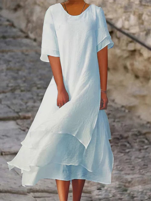 Senna | Double-Layer Short-Sleeved Dress Image