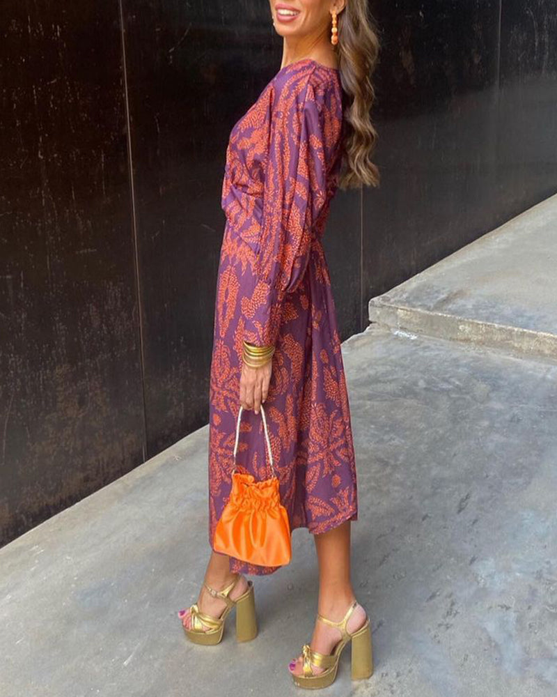 Caroline | Long V-Neck A-Line Maxi Dress Image