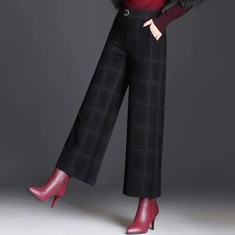 Beatrix | Checked Wide-Leg Trousers Image