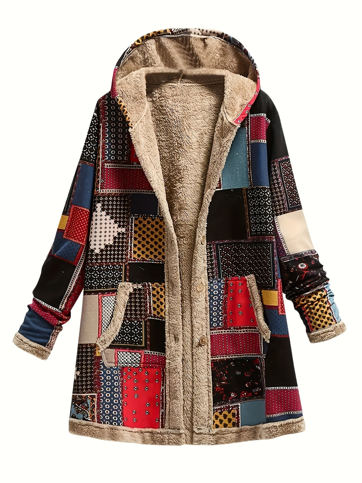 Iris | Patchwork Hooded Jacket Image