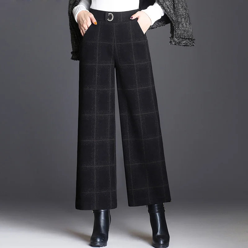 Beatrix | Checked Wide-Leg Trousers Image