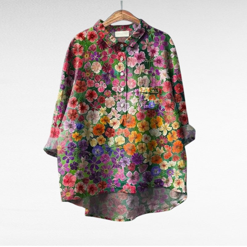 Colleen | Classic Multicolor Long Sleeve Blouse Image