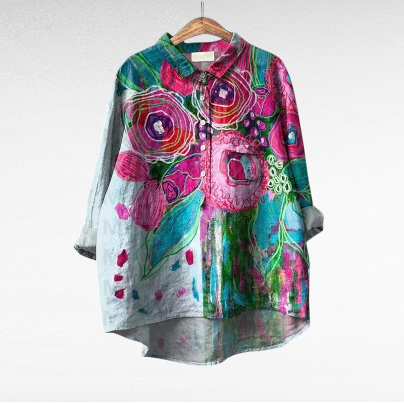 Colleen | Classic Multicolor Long Sleeve Blouse Image