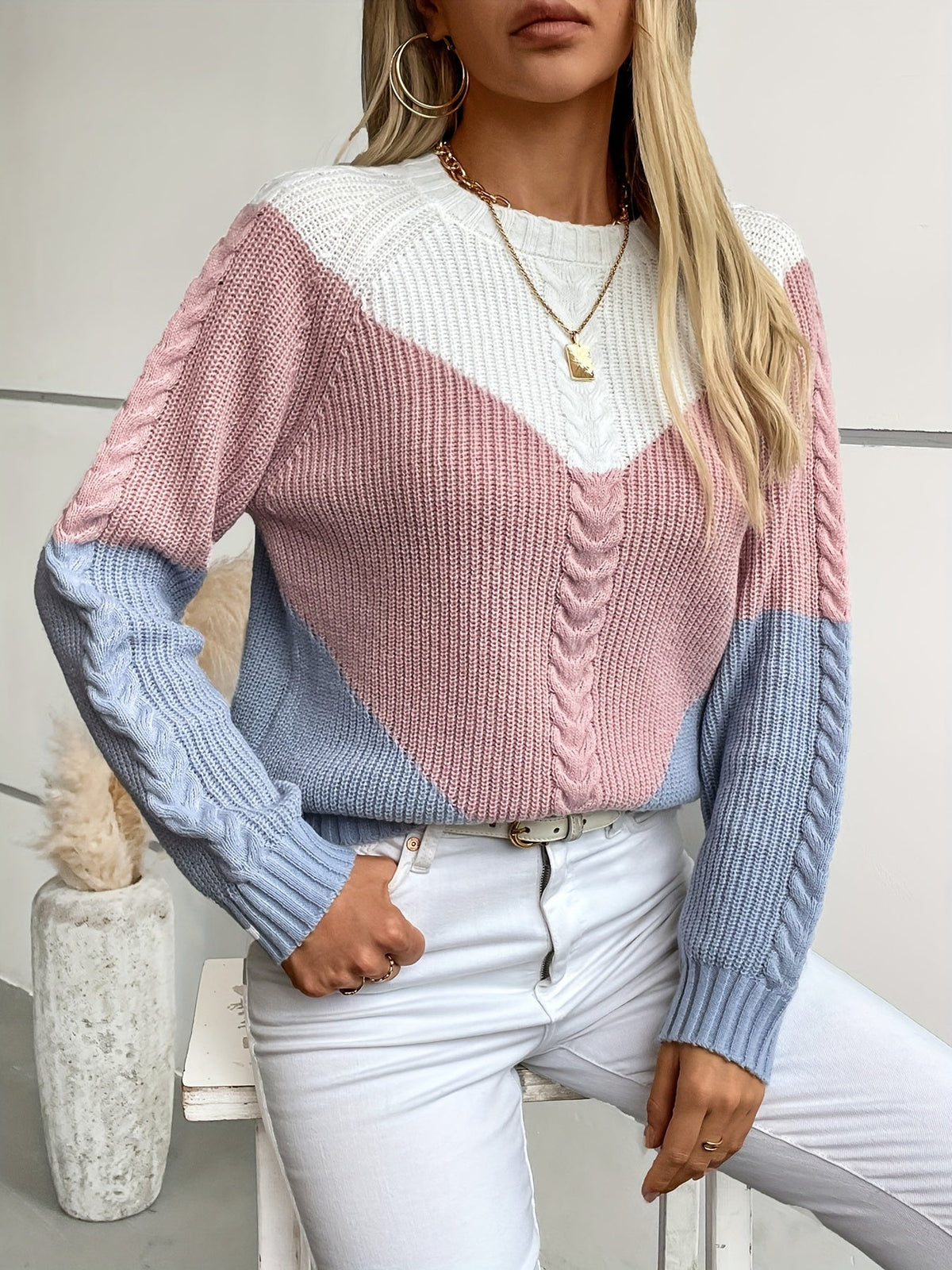 Matilda | Colorblock Knit Sweater Image