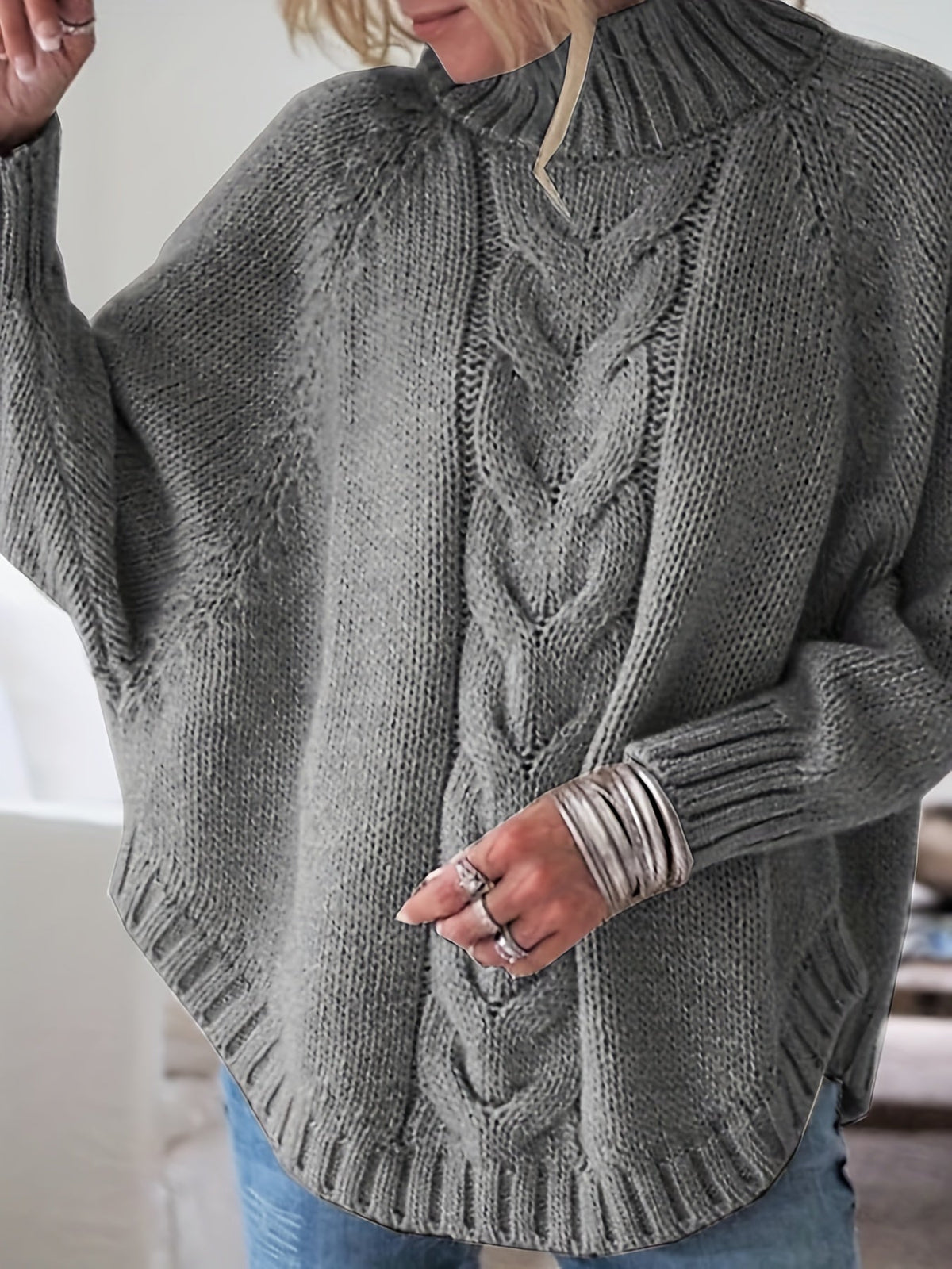 Corinne | Cozy High-Neck Cable-Knit Sweater Image